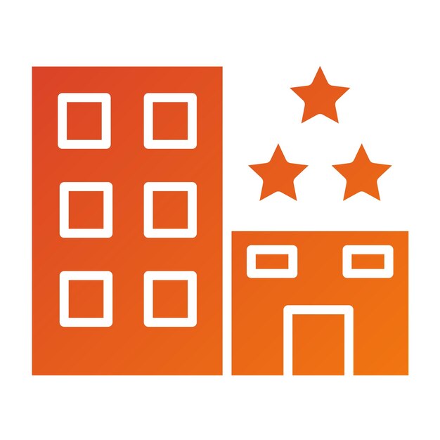 Diseño vectorial estilo icono de hotel de 3 estrellas