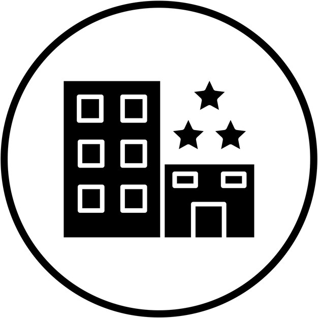 Diseño vectorial estilo icono de hotel de 3 estrellas