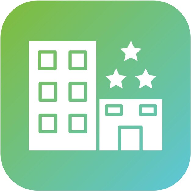 Diseño vectorial estilo icono de hotel de 3 estrellas