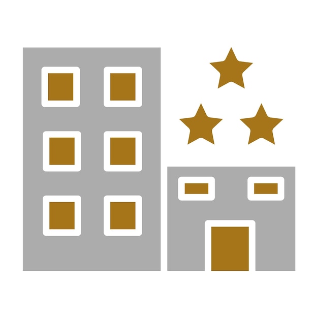 Diseño vectorial estilo icono de hotel de 3 estrellas