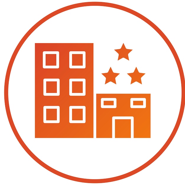 Diseño vectorial estilo icono de hotel de 3 estrellas