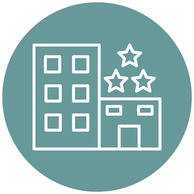 Diseño vectorial estilo icono de hotel de 3 estrellas