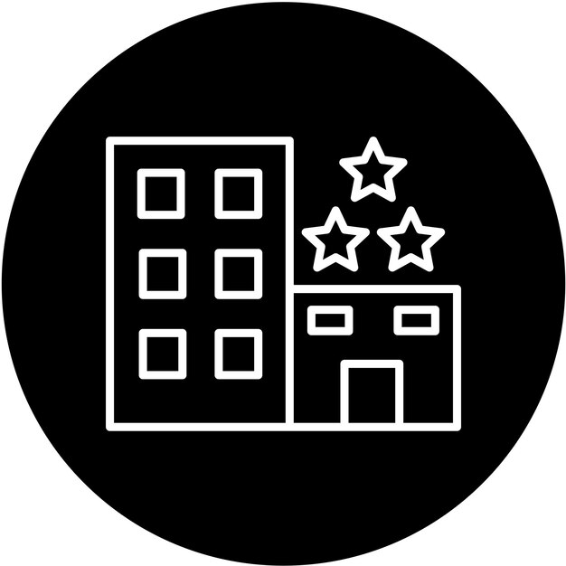 Diseño vectorial estilo icono de hotel de 3 estrellas