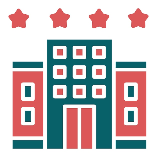 Diseño vectorial estilo icono de hotel de 4 estrellas