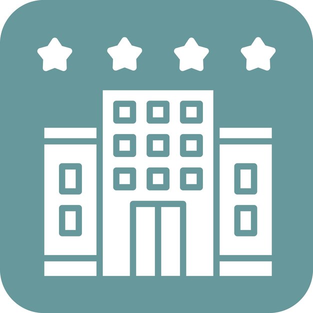 Diseño vectorial estilo icono de hotel de 4 estrellas