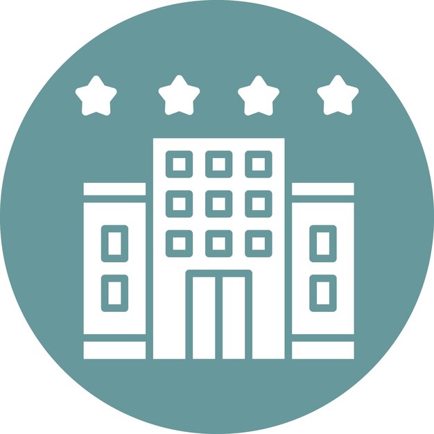 Diseño vectorial estilo icono de hotel de 4 estrellas
