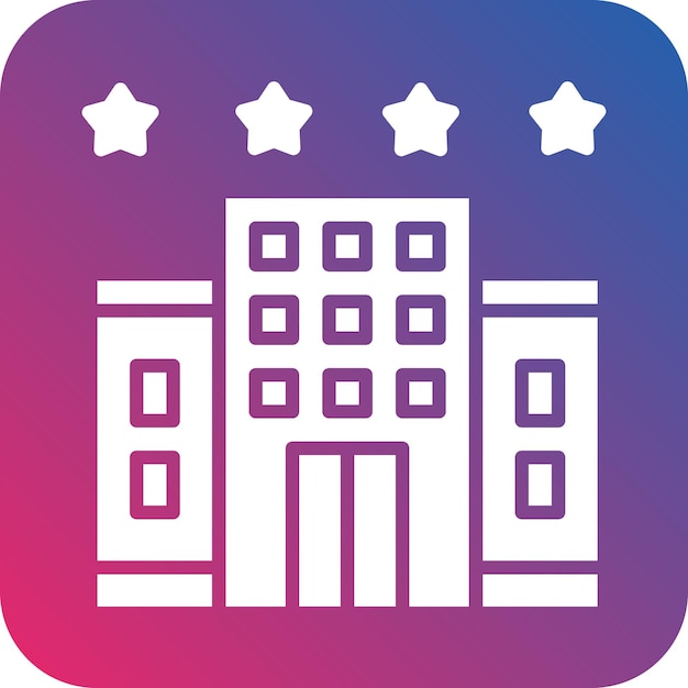 Diseño vectorial estilo icono de hotel de 4 estrellas