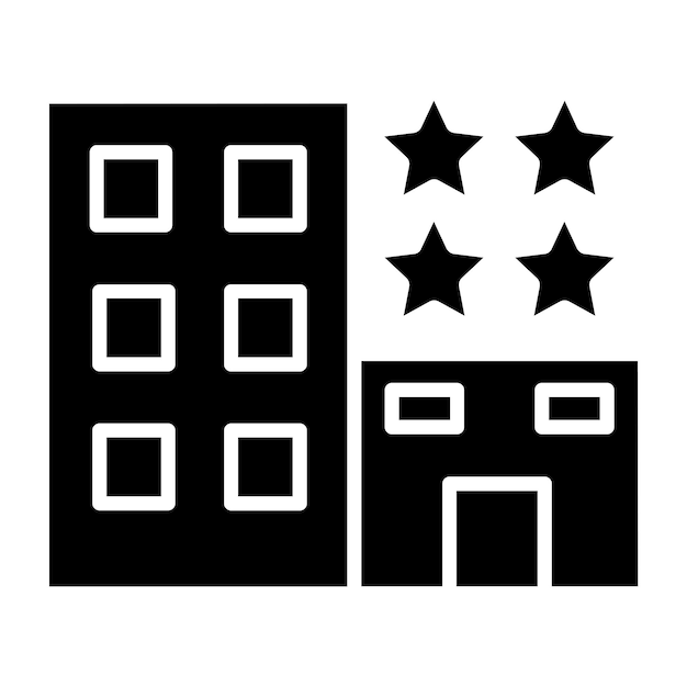 Diseño vectorial estilo icono de hotel de 4 estrellas