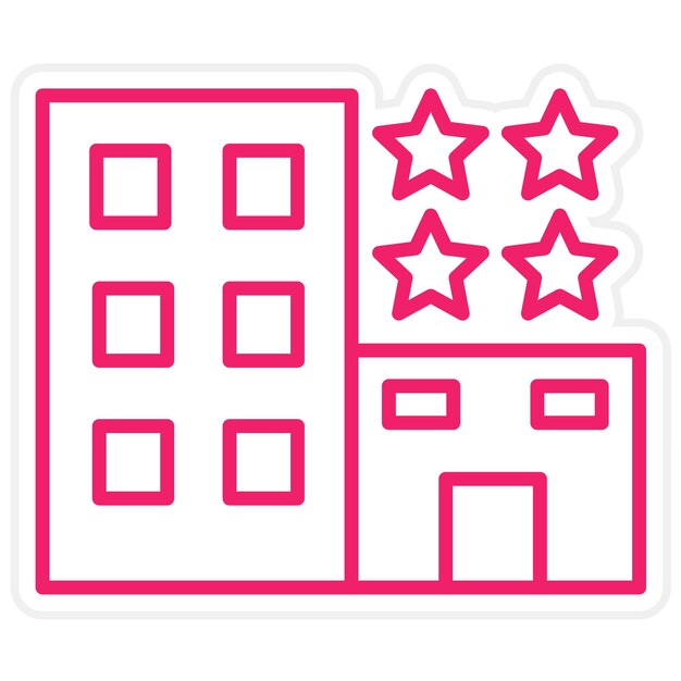 Diseño vectorial estilo icono de hotel de 4 estrellas