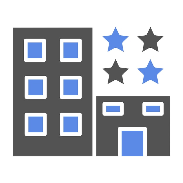 Diseño vectorial estilo icono de hotel de 4 estrellas