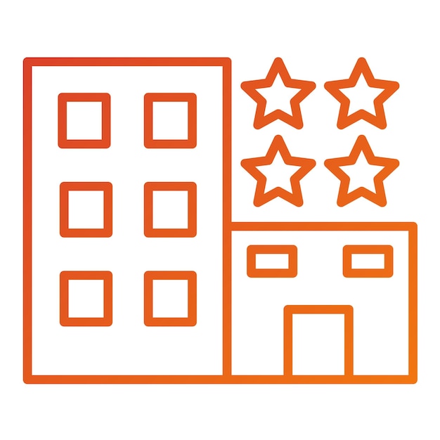 Diseño vectorial estilo icono de hotel de 4 estrellas