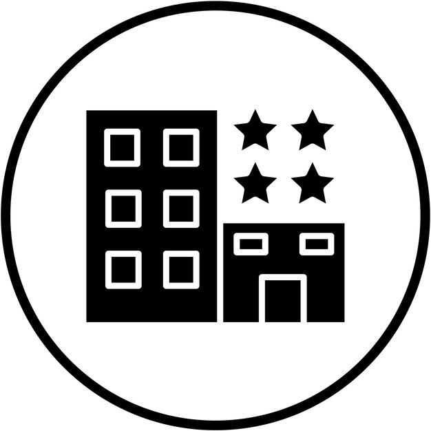 Diseño vectorial estilo icono de hotel de 4 estrellas