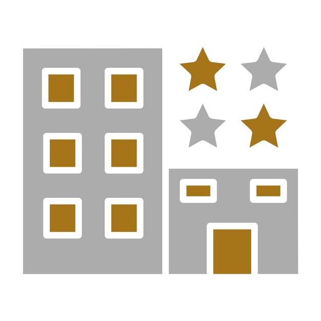 Diseño vectorial estilo icono de hotel de 4 estrellas