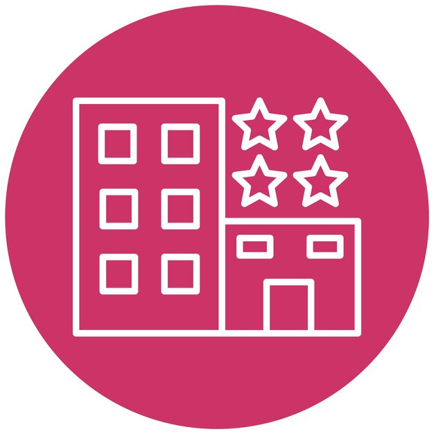 Diseño vectorial estilo icono de hotel de 4 estrellas