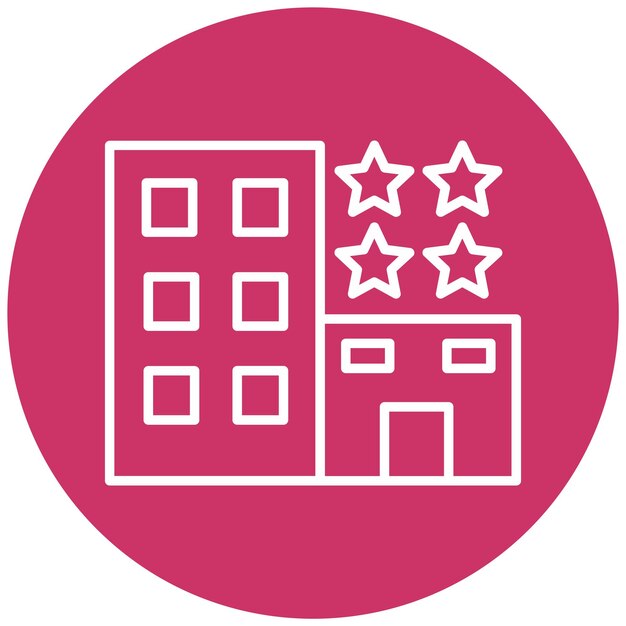 Vector diseño vectorial estilo icono de hotel de 4 estrellas