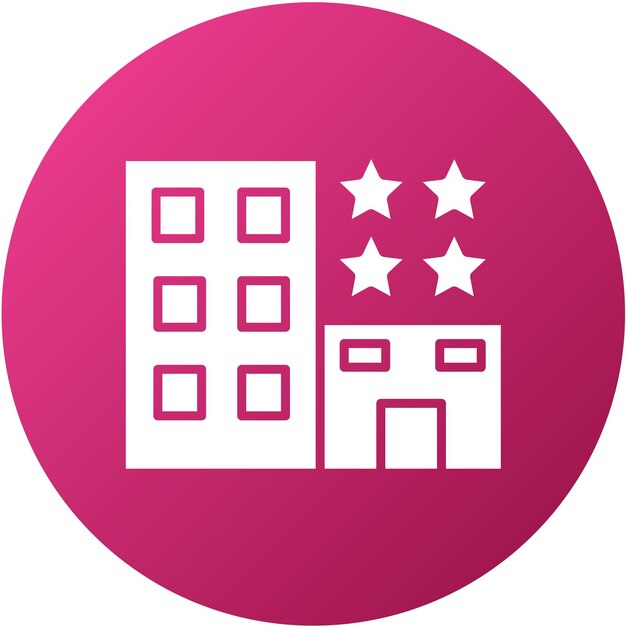 Diseño vectorial estilo icono de hotel de 4 estrellas