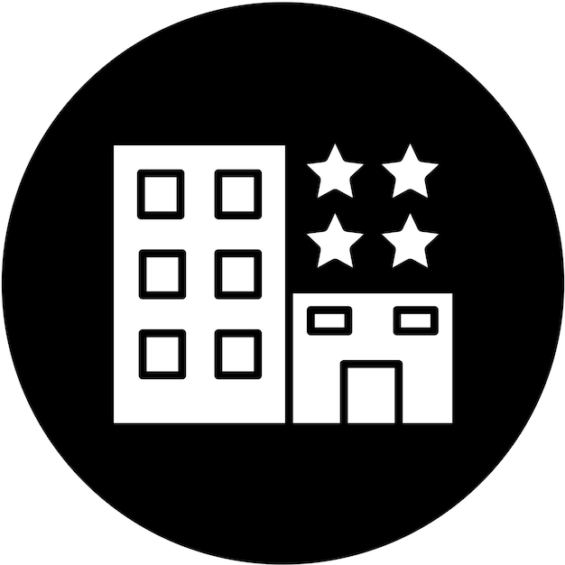 Vector diseño vectorial estilo icono de hotel de 4 estrellas