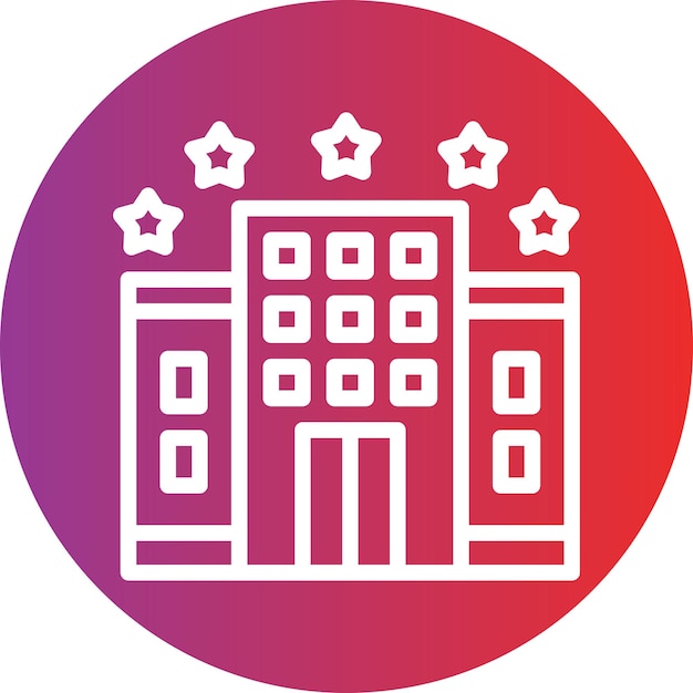 Diseño vectorial estilo icono de hotel de 5 estrellas