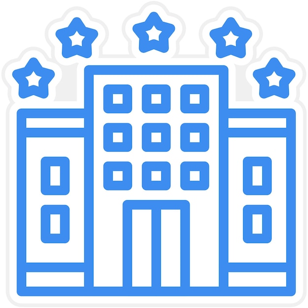 Diseño vectorial estilo icono de hotel de 5 estrellas