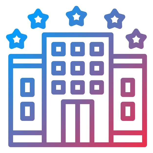 Diseño vectorial estilo icono de hotel de 5 estrellas