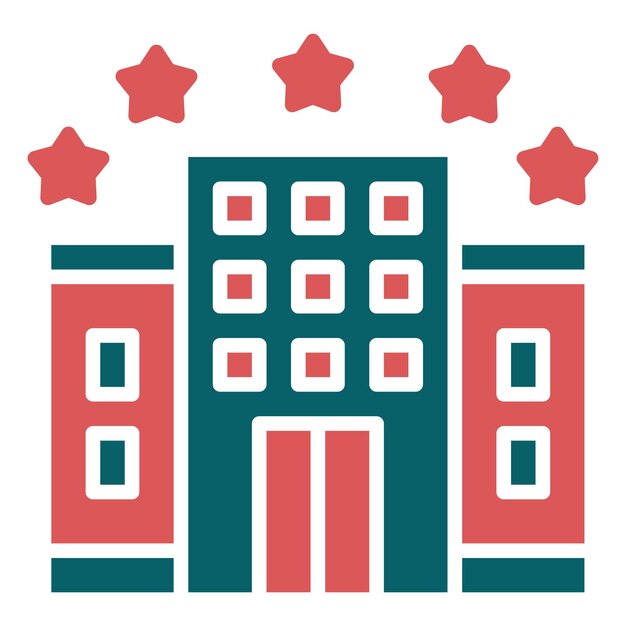 Diseño vectorial estilo icono de hotel de 5 estrellas