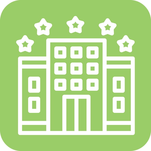 Diseño vectorial estilo icono de hotel de 5 estrellas