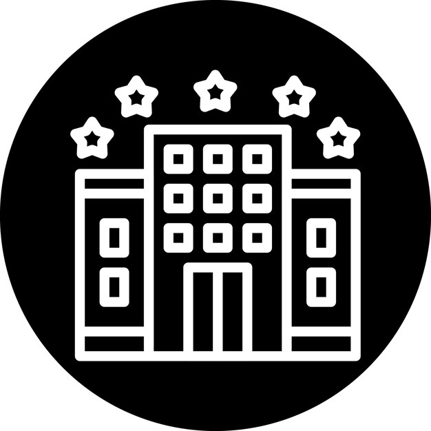 Diseño vectorial estilo icono de hotel de 5 estrellas