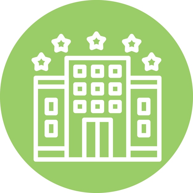 Diseño vectorial estilo icono de hotel de 5 estrellas