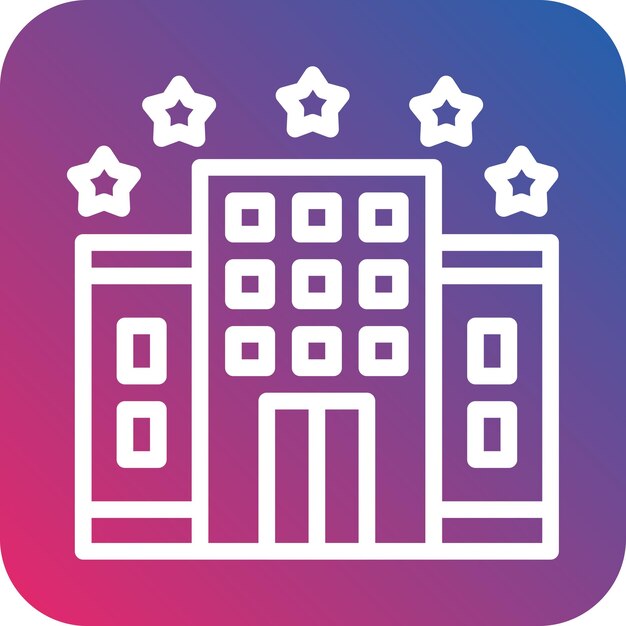 Diseño vectorial estilo icono de hotel de 5 estrellas