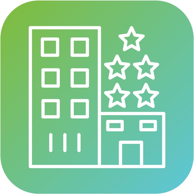 Diseño vectorial estilo icono de hotel de 5 estrellas