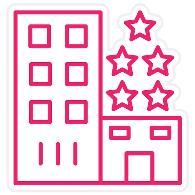 Diseño vectorial estilo icono de hotel de 5 estrellas