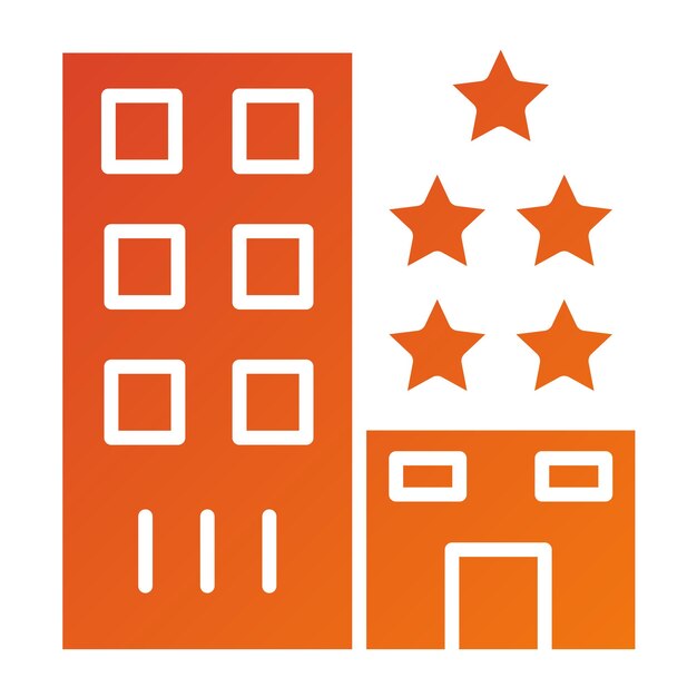 Diseño vectorial estilo icono de hotel de 5 estrellas