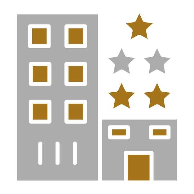 Diseño vectorial estilo icono de hotel de 5 estrellas