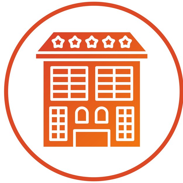 Diseño vectorial estilo icono de hotel de 5 estrellas
