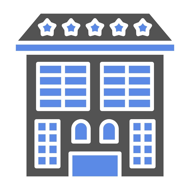 Diseño vectorial estilo icono de hotel de 5 estrellas