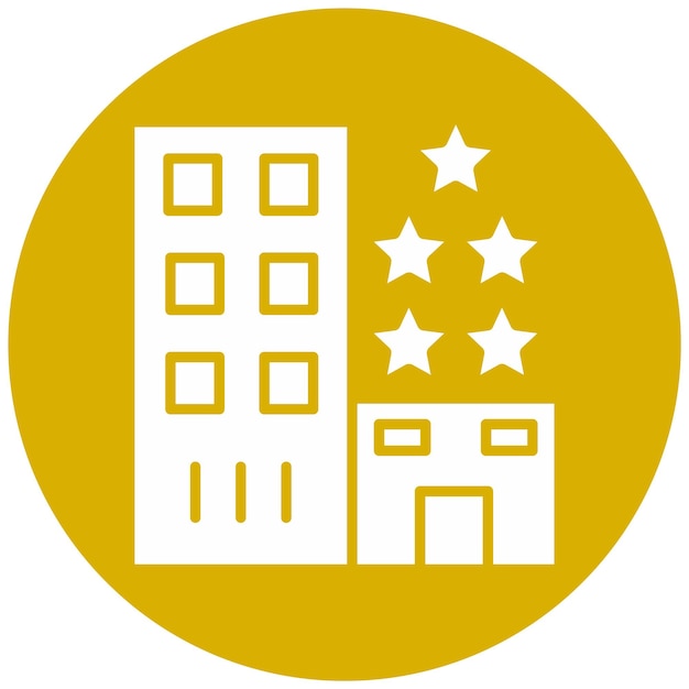 Diseño vectorial estilo icono de hotel de 5 estrellas
