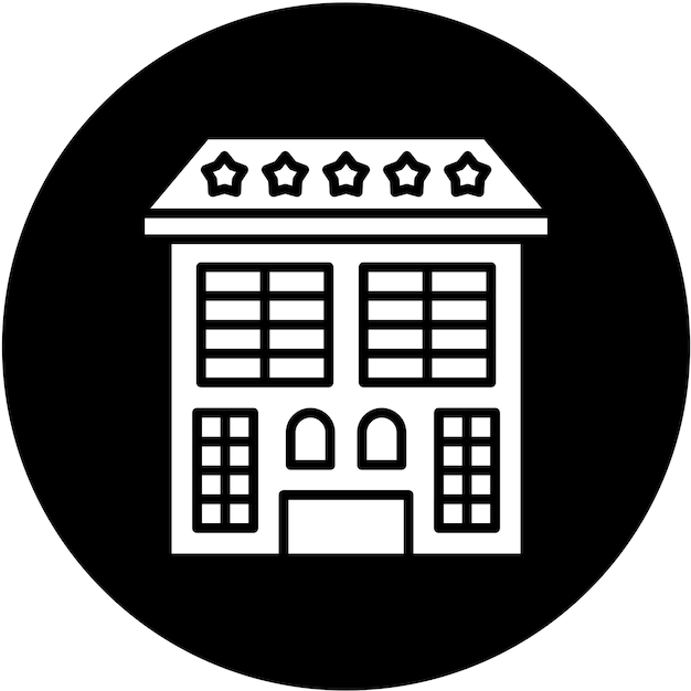 Diseño vectorial estilo icono de hotel de 5 estrellas