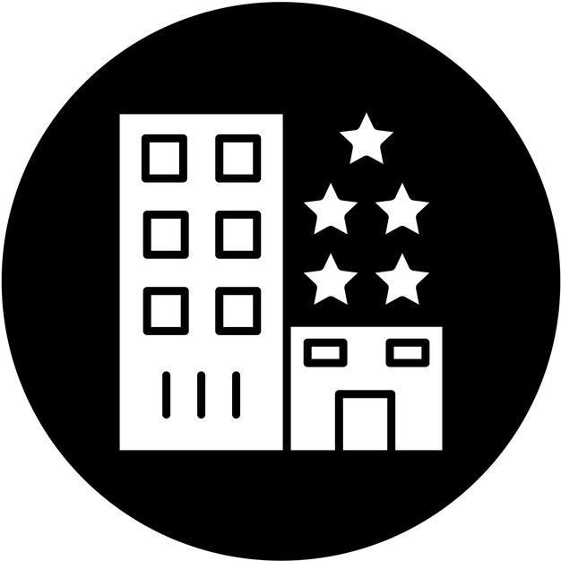 Diseño vectorial estilo icono de hotel de 5 estrellas