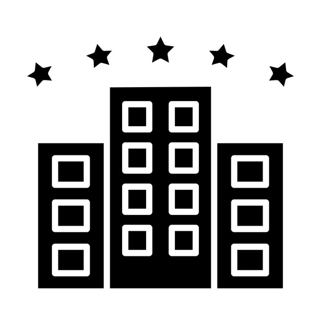 Diseño vectorial estilo icono de hotel de cinco estrellas