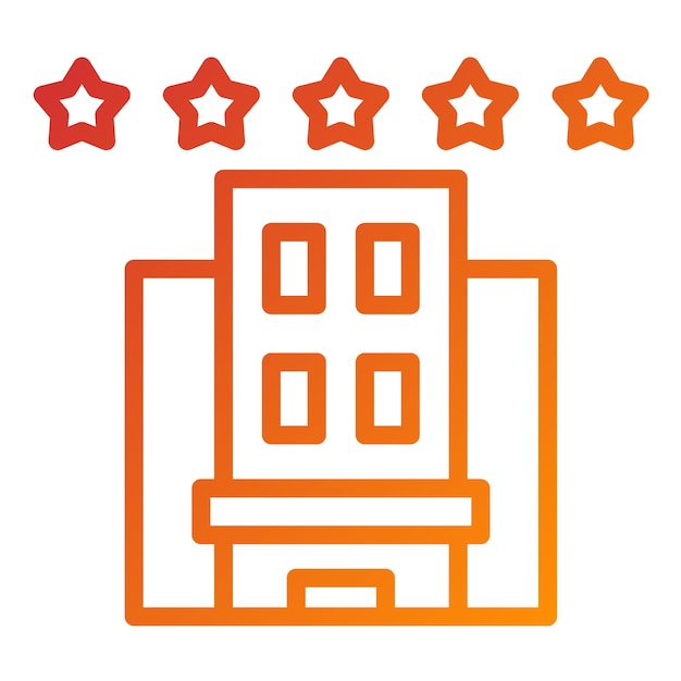 Diseño vectorial estilo icono de hotel de cinco estrellas