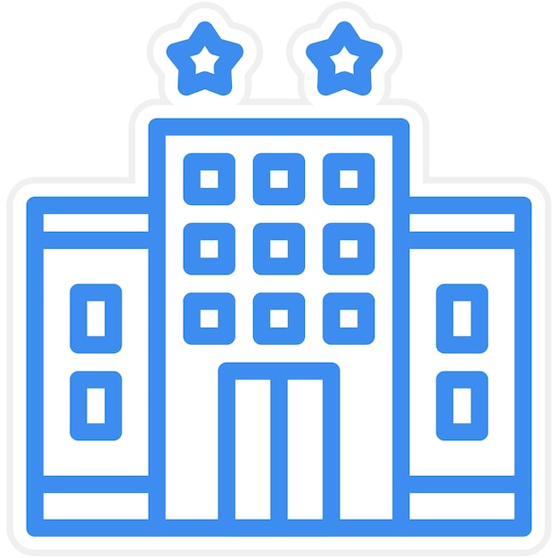 Diseño vectorial estilo icono de hotel de dos estrellas