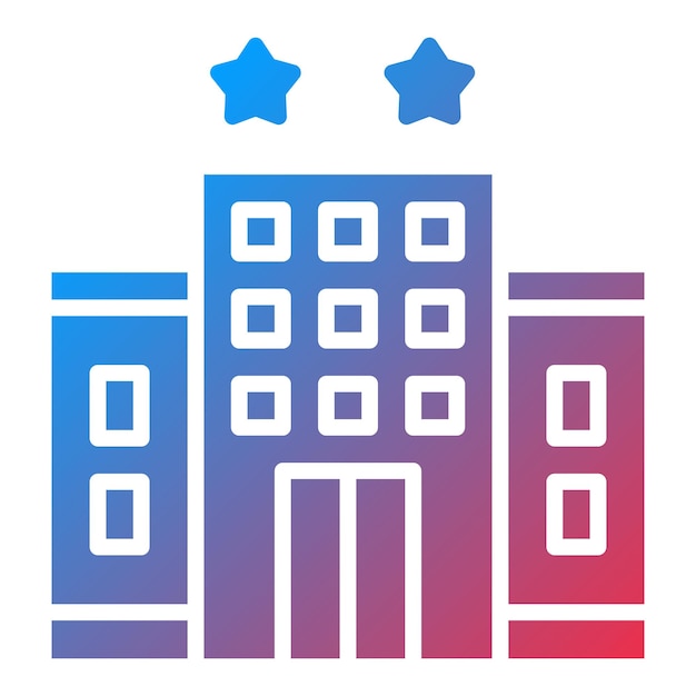 Diseño vectorial estilo icono de hotel de dos estrellas