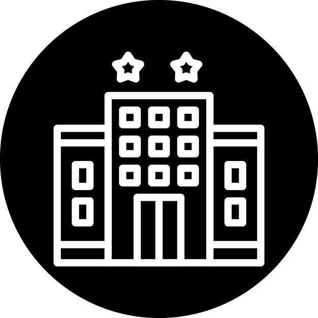 Diseño vectorial estilo icono de hotel de dos estrellas