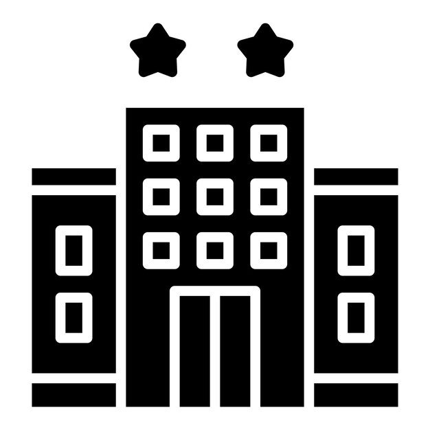 Diseño vectorial estilo icono de hotel de dos estrellas