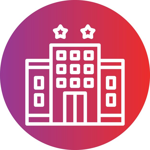 Diseño vectorial estilo icono de hotel de dos estrellas