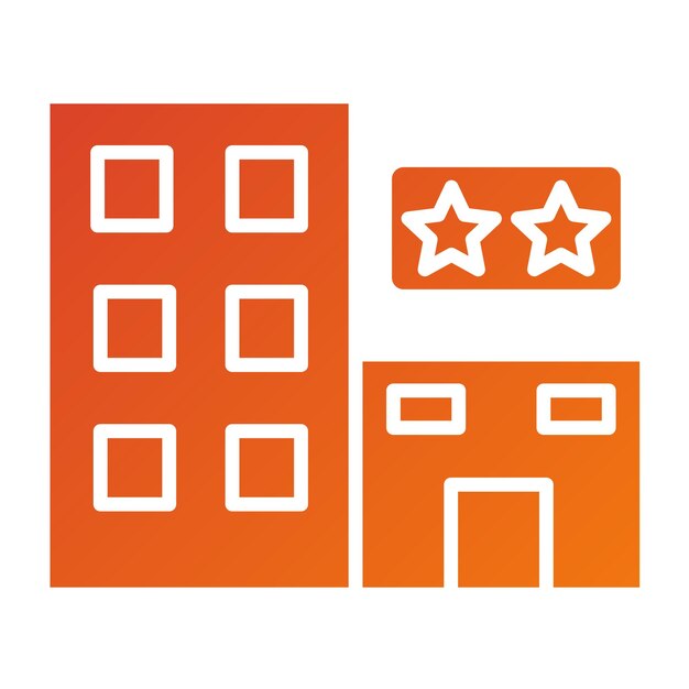 Diseño vectorial estilo icono de hotel de dos estrellas