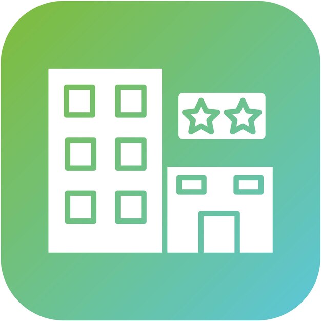 Diseño vectorial estilo icono de hotel de dos estrellas