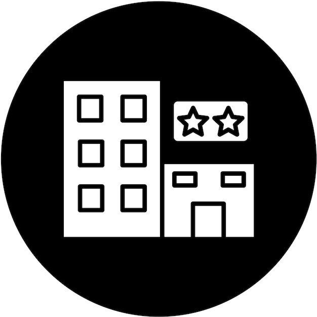 Diseño vectorial estilo icono de hotel de dos estrellas