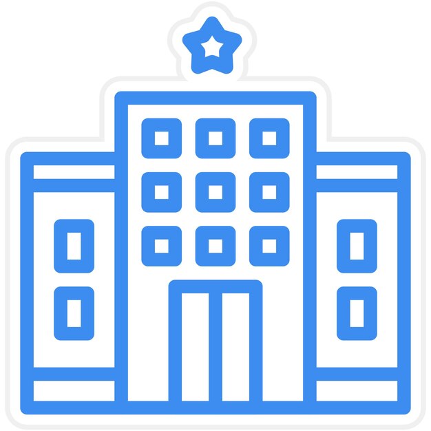 Diseño vectorial estilo icono de hotel de una estrella
