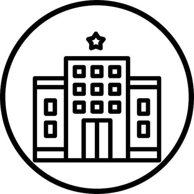 Diseño vectorial estilo icono de hotel de una estrella